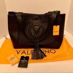 NWT Valentino Ollie Black Leather Tote Bag